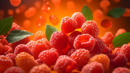 Lots of fresh salmonberries. ai generated art image