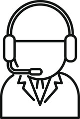 Male call center operator wearing a headset is talking to a customer