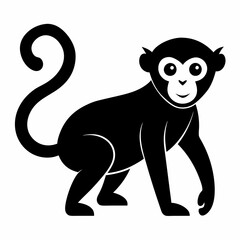 Monkey silhouettes on white background.