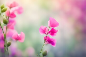 Sweet pea flower bokeh background, AI Generated