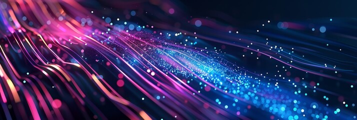 Obraz premium Dark holographic background, sense of technology, lines, simple atmosphere