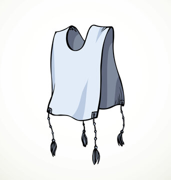 Vector drawing. Jewish clothing tzitzit