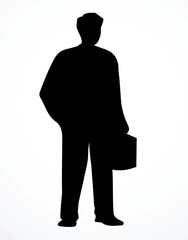 Vector drawing. Standing businessman sign