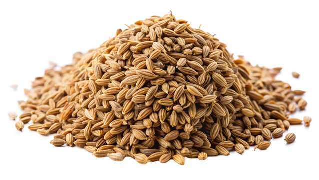 Healthy spice Carom seed on white or transparent background