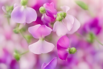 Sweet pea flower bokeh background, AI Generated