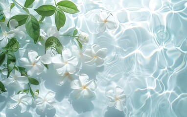Pure water and jasmine,created with Generative AI tecnology.