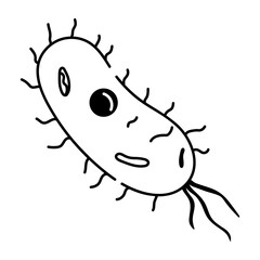A bacteria icon in drawing style
