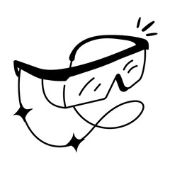A doodle style icon of lab glasses