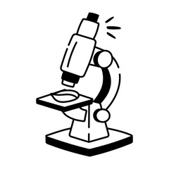 A doodle style icon of microscope