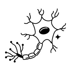 A hand drawn icon of neuron