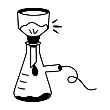 A doodle style icon of buchner funnel