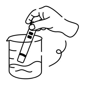 Litmus test icon in drawing style