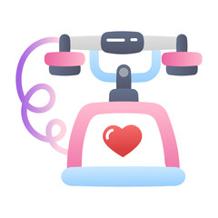 A flat style icon of romantic call 