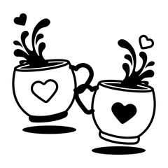 A glyph icon of coffee date 