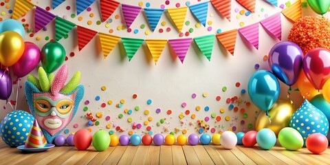 Obraz premium Party Fete Karneval Geburtstag Dekoration Generative AI