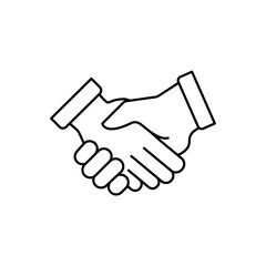 handshake concept line icon. Simple element illustration. handshake concept outline symbol design.