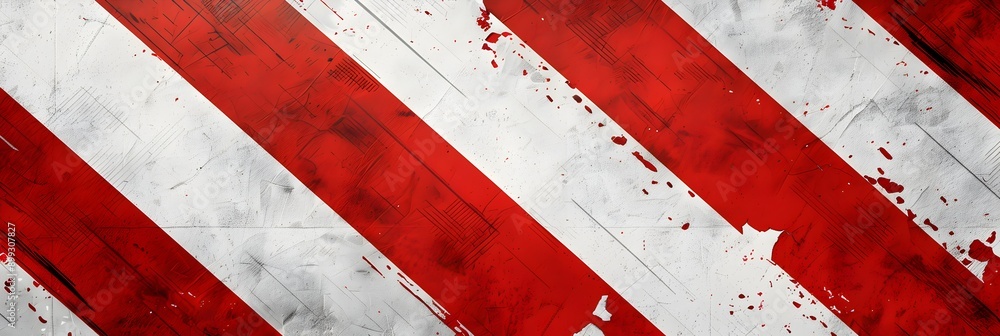 Poster red and white diagonal stripes on grunge background vector presentation design template with modern 