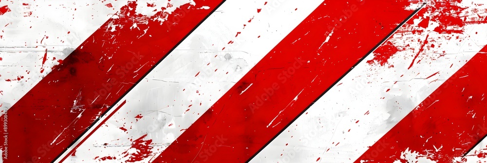 Aufkleber red and white diagonal stripes on grunge background vector presentation design template with modern 