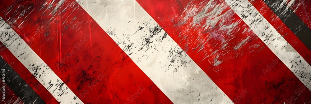 Poster red and white diagonal stripes on grunge background vector presentation design template with modern 