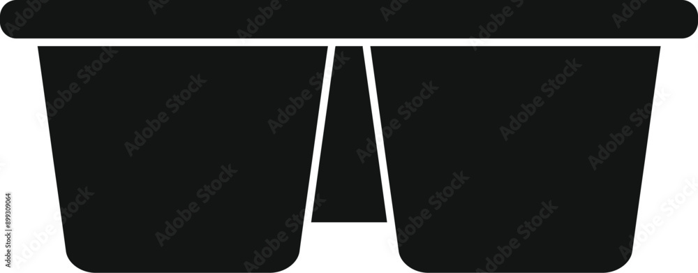 Poster simple black container with a transparent lid for storing or delivering food
