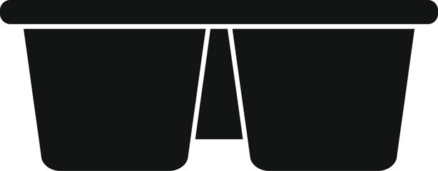 Simple black container with a transparent lid for storing or delivering food