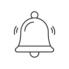 Bell outline doodle icon vector art, perfect for festive and decorative designs.