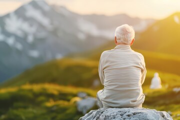 Fototapeta premium Retirement Post Card Mock Up Concept with serene imagery