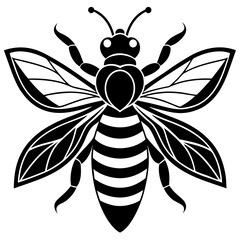 black and white tattoo of a bee