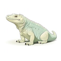 Fototapeta premium Minimalist Flat Crocodile Illustration on a White Background