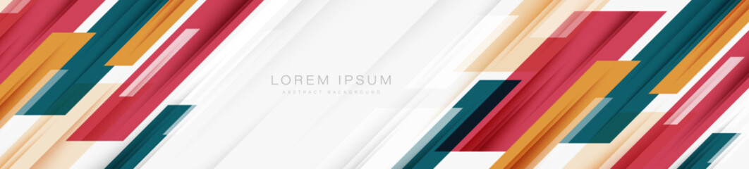 Abstract horizontal banner background with shadow lines. Trendy diagonal overlay rectangle shapes. Modern geometric design. Suit for business, corporate, cover, presentation, website, banner