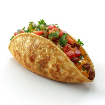 chalupa, Mexican food element, realistic 3D render, isolated on white background