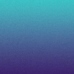 Smooth noise texture gradient background transitioning from bright turquoise to deep purple with grainy effect, speckled appearance