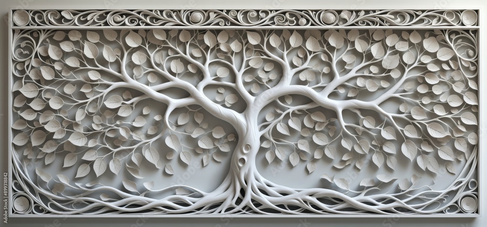 Aufkleber rectangular panel white background is made up series intricate p