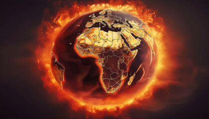 Fototapeta premium global warming (burning planet earth)