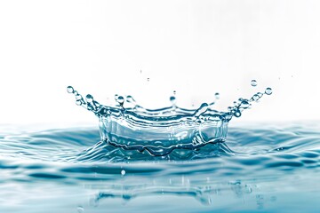 water drop creating a splash in a blue colored background