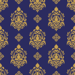 Gold damask floral seamless pattern, Damask vintage pattern design, Victorian Vintage seamless, luxury Damask