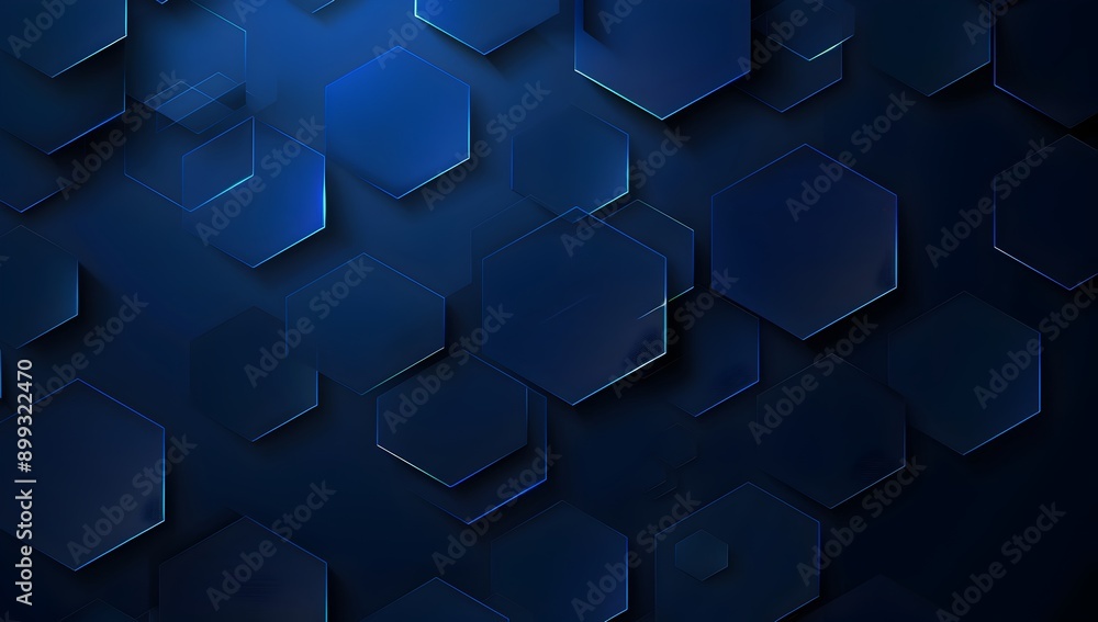 Aufkleber blue technology background with hexagon grid, digital network and connection concept for banner desi