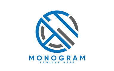 AT letter creative monogram  vector logo design.