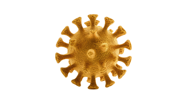 Pathogenic flu virus on white background.