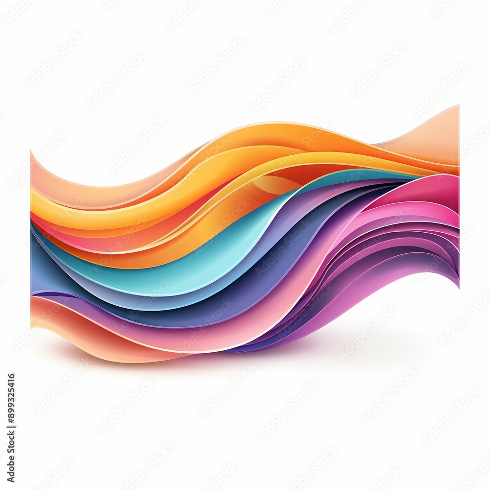 Poster vibrant abstract wave design with colorful flowing curves, perfect for backgrounds, presentations, a
