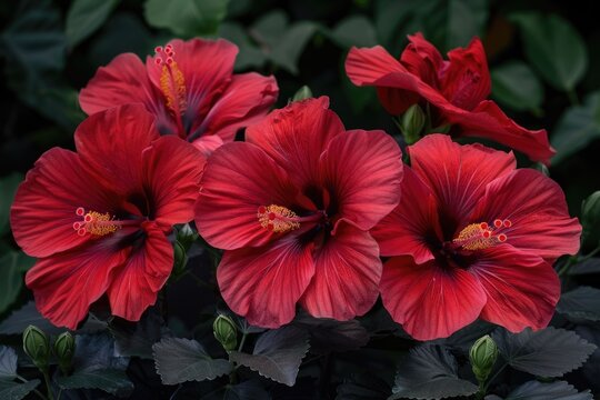Hibiscus flowers in the garden