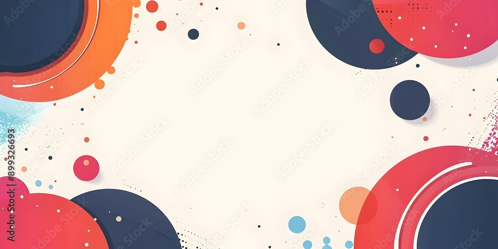 Aufkleber dynamic geometric frame with bold shapes and colors on white background
