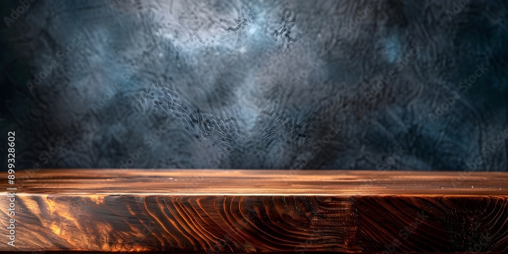 Poster dark walnut wood table with a rich finish against a soft gray background elegant and timeless settin