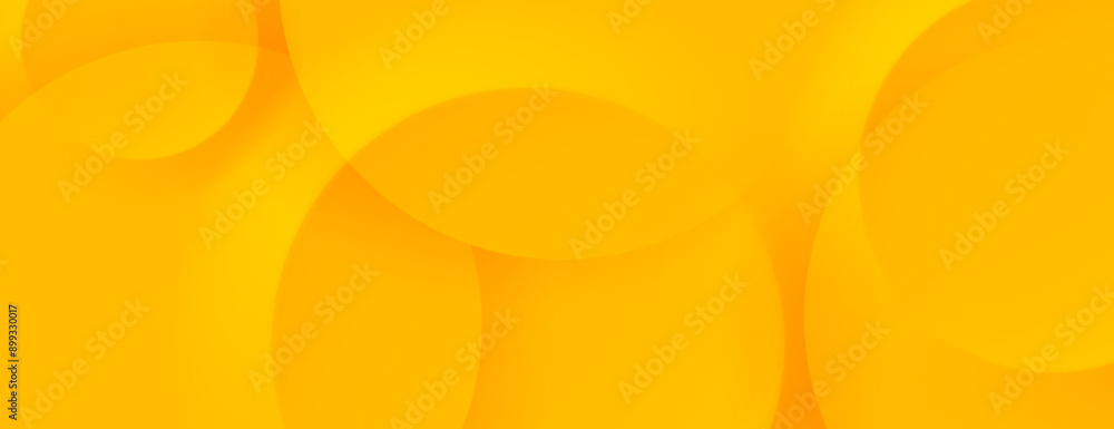 Wall mural yellow abstract background with overlapping circles shapes