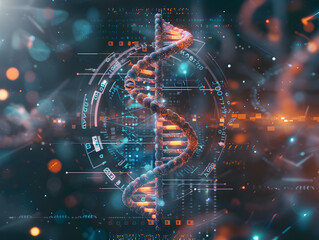 Fototapeta premium 3d DNA helix in DNA