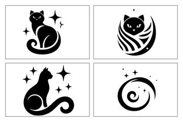 Cute Kitty Shape Icon Sign