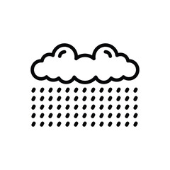 Black line icon for rain