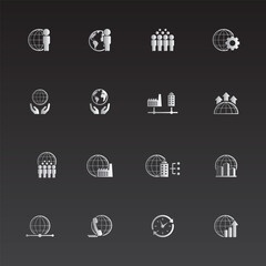Universal business management and human resources icon set. Universal icons for web and mobile. Vector.	