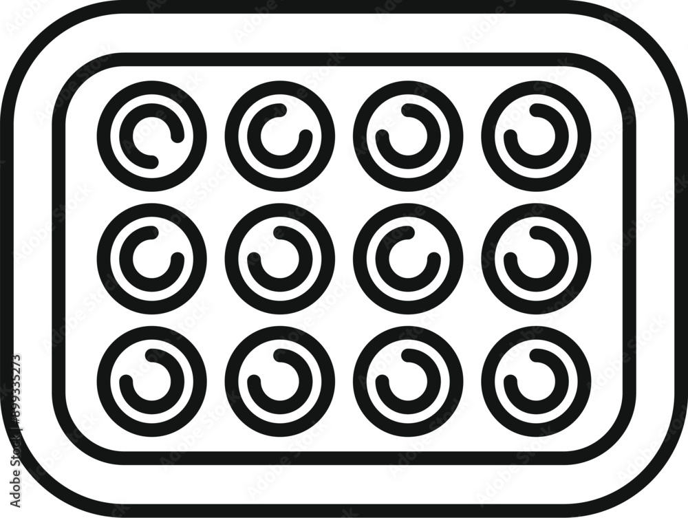 Poster line drawing of a led panel light fixture with multiple diodes shining