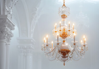 Chandelier scene with a Beautiful colorful light